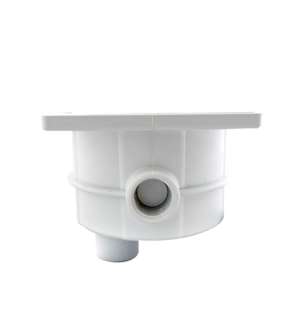 Caja para la conexión de reflectores sub-acuáticos. Fabricado en cycolac con protección contra rayos ultravioleta (UV).